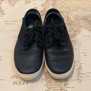VANS OFF THE WALL COLLECTION BLACK LEATHER AND CANVAS 9.5 MENS